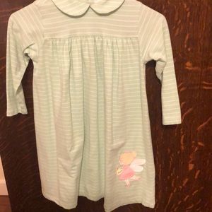 Bailey Boys dress Size 6.  VGUC. Light green/white stripes and Fairy appliqué